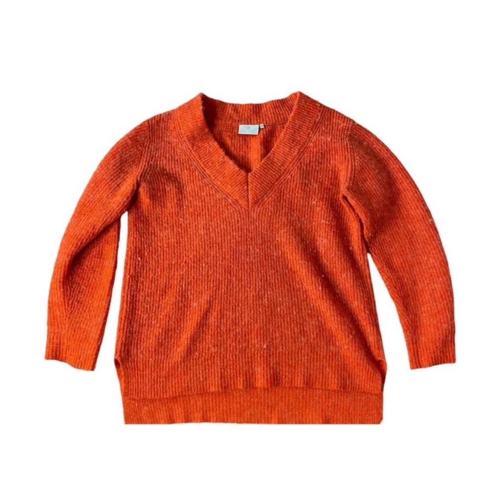 Kaffe Oversized Wool Mohair Blend V-Neck High Low - Size Medium